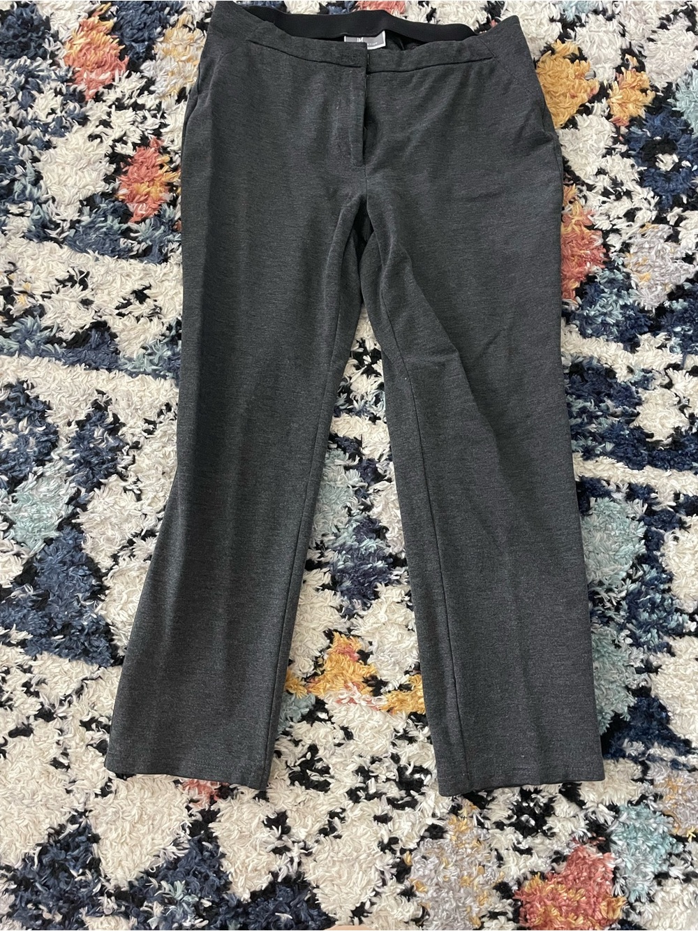 JM Collection Dark Charcoal Straight-Leg Dress Pants